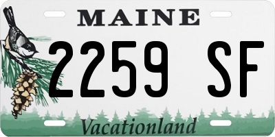 ME license plate 2259SF