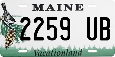ME license plate 2259UB