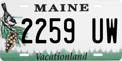 ME license plate 2259UW