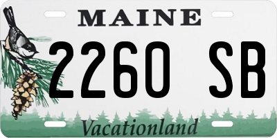 ME license plate 2260SB