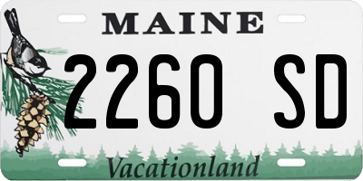ME license plate 2260SD