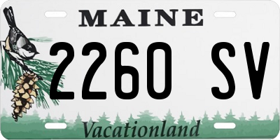 ME license plate 2260SV