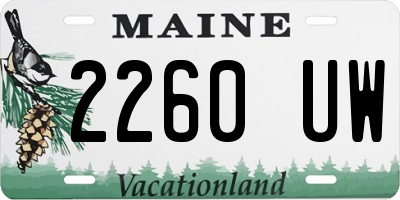 ME license plate 2260UW