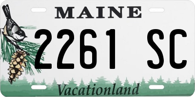 ME license plate 2261SC