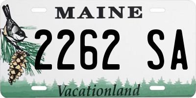 ME license plate 2262SA