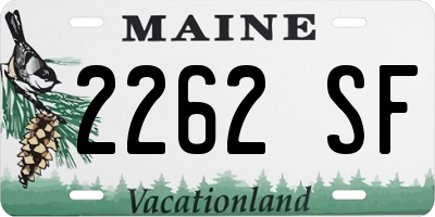 ME license plate 2262SF
