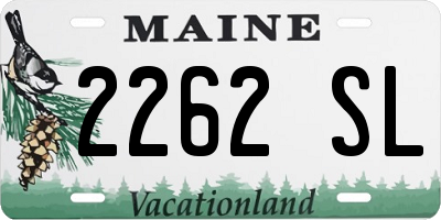 ME license plate 2262SL