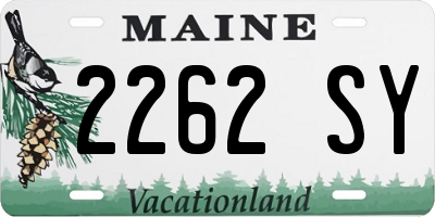 ME license plate 2262SY