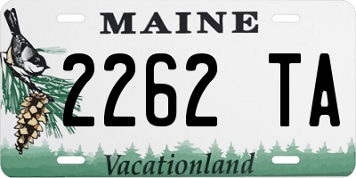 ME license plate 2262TA