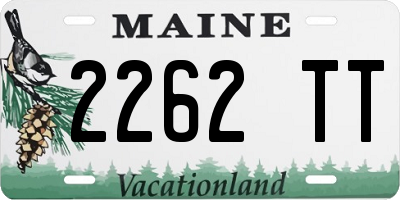 ME license plate 2262TT