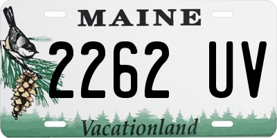 ME license plate 2262UV