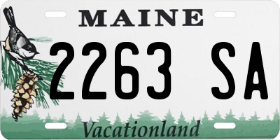 ME license plate 2263SA