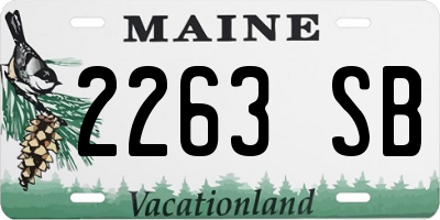 ME license plate 2263SB