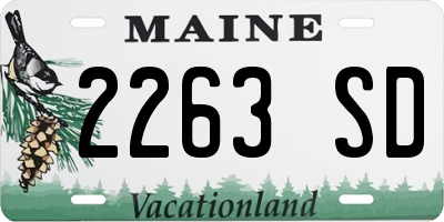 ME license plate 2263SD