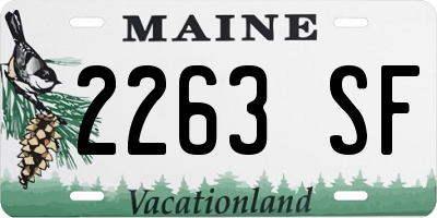 ME license plate 2263SF