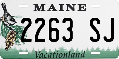 ME license plate 2263SJ