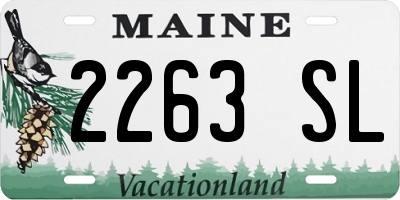 ME license plate 2263SL