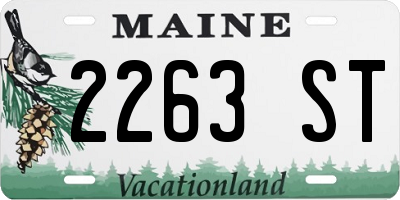 ME license plate 2263ST