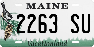 ME license plate 2263SU