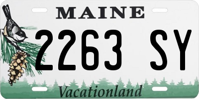 ME license plate 2263SY