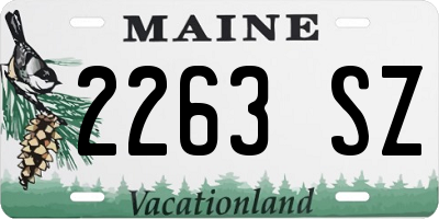 ME license plate 2263SZ