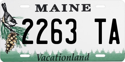 ME license plate 2263TA