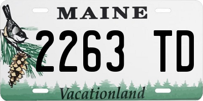 ME license plate 2263TD