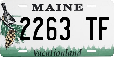 ME license plate 2263TF