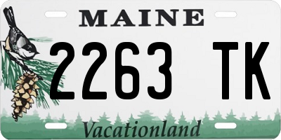 ME license plate 2263TK