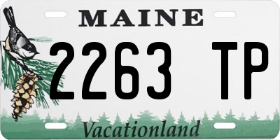 ME license plate 2263TP