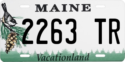 ME license plate 2263TR