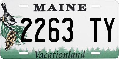 ME license plate 2263TY