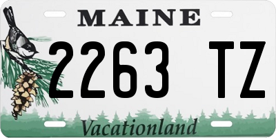 ME license plate 2263TZ