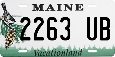 ME license plate 2263UB