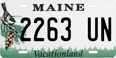 ME license plate 2263UN