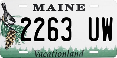 ME license plate 2263UW
