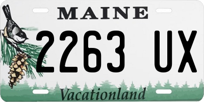 ME license plate 2263UX