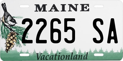 ME license plate 2265SA