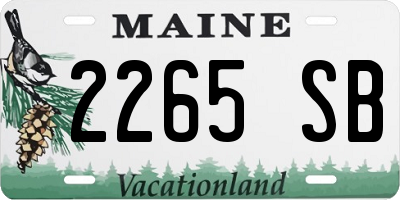 ME license plate 2265SB