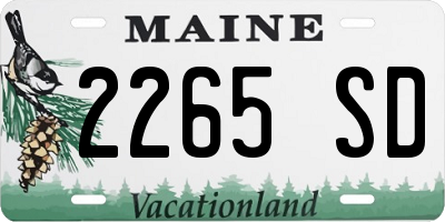 ME license plate 2265SD