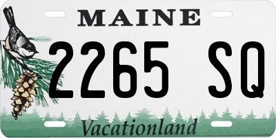 ME license plate 2265SQ