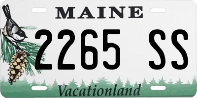 ME license plate 2265SS