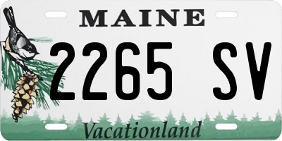ME license plate 2265SV