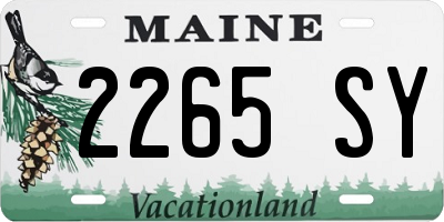 ME license plate 2265SY