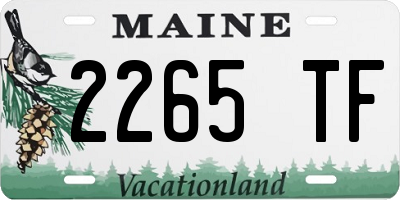 ME license plate 2265TF