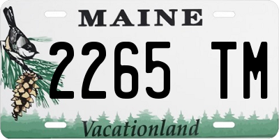 ME license plate 2265TM
