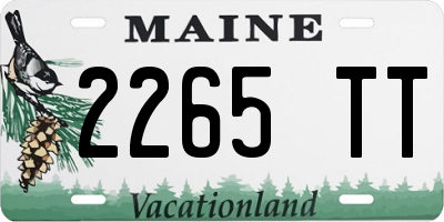ME license plate 2265TT