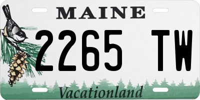 ME license plate 2265TW