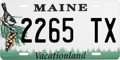 ME license plate 2265TX