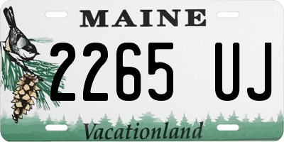 ME license plate 2265UJ